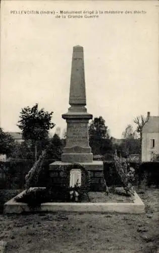 Ak Pellevoisin Indre, Monument erige a la memoire des morts de la Grande Guerre