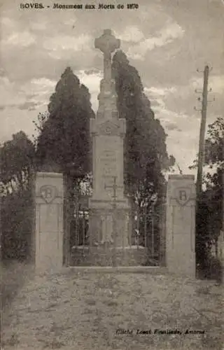 Ak Boves Somme, Monument aux Morts de 1870