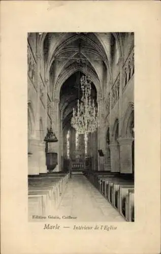 Ak Marle Aisne, Interieur de l'Eglise