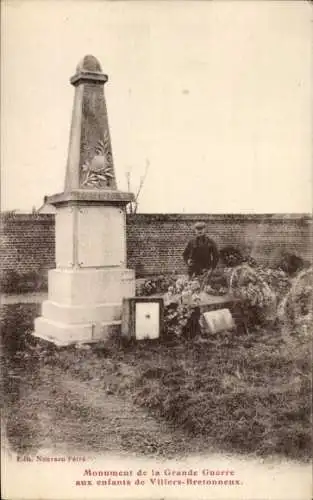 Ak Villers Bretonneux Somme, Monument de la Grande Guerre aux enfants