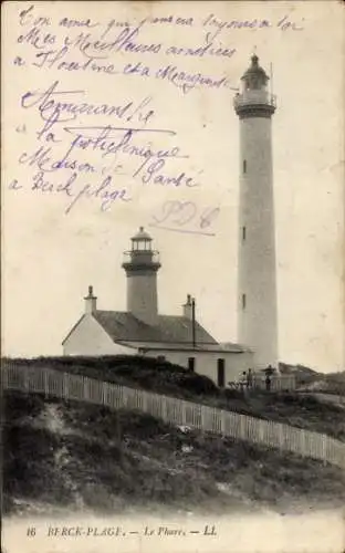 Ak Berck Plage Pas de Calais, Leuchtturm