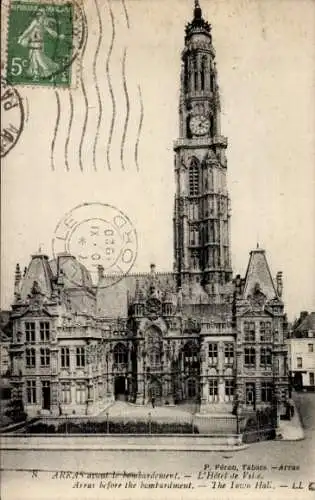 Ak Arras Pas de Calais, Vor dem Bombardement, Rathaus