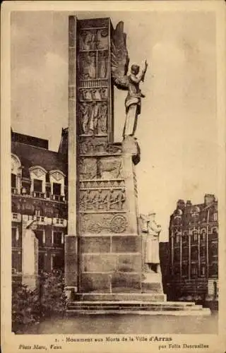 Ak Arras Pas de Calais, Kriegerdenkmal