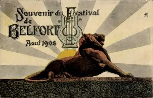 Ak Belfort Beffert Beffort Territoire de Belfort, Festival de Belfort Aouf 1908