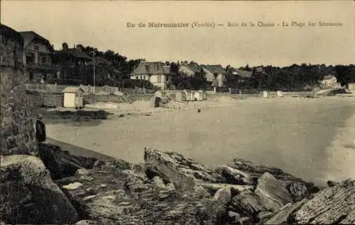 Ak Noirmoutier Vendée, bois de la Chaise, Plage des Souzeaux