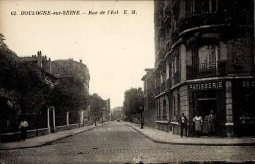 Ak Boulogne sur Seine Hauts de Seine, Rue de l'Est