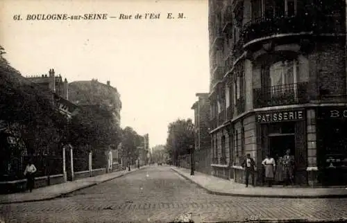 Ak Boulogne sur Seine Hauts de Seine, Rue de l'Est