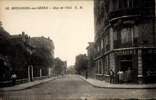 Ak Boulogne sur Seine Hauts de Seine, Rue de l'Est