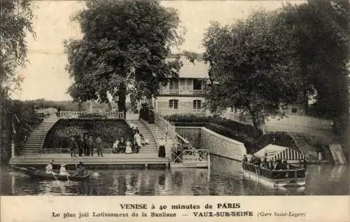 Ak Vaux sur Seine Yvelines, Venedig, Vorstadtsiedlung, Bahnhof Saint-Lazaire