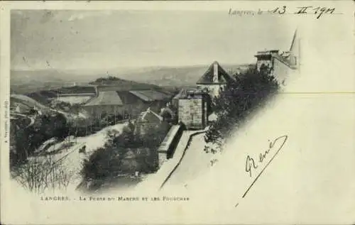 Ak Langres Haute Marne, Porte du marche, les Fourches