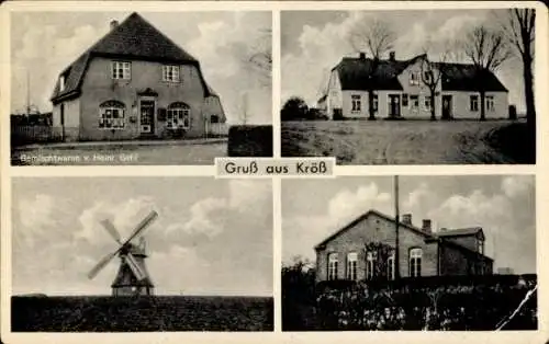 Ak Kröß Oldenburg in Holstein, Gemischtwarengeschäft Heinr. Gehl, Windmühle, Gebäude