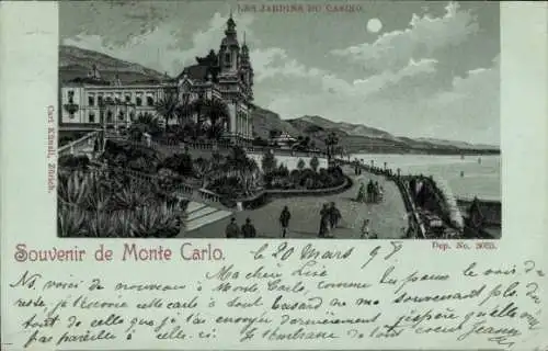 Ak Monte Carlo Monaco, les jardins du Casino