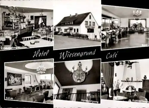 Ak Langenbach bei Kirburg Westerwald, Hotel Zum Wiesengrund, Innenansicht, Kronleuchter