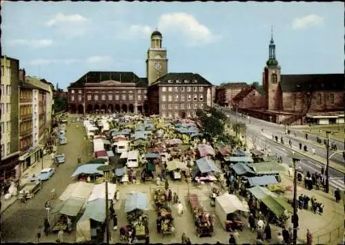 Ak Witten an der Ruhr, Markt, Rathaus, Johanneskirche