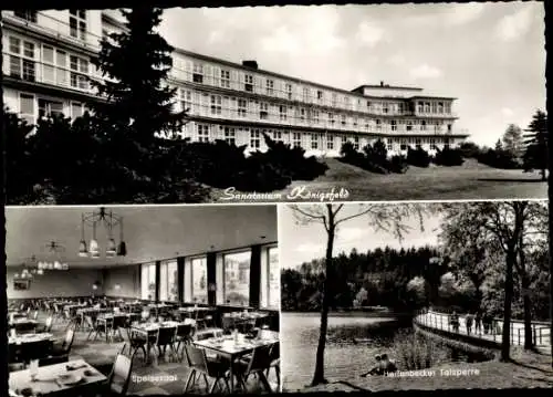 Ak Ennepetal, Kurklinik Königsfeld, Sanatorium der LVA Westfalen, Speisesaal, Heilenbecker Talsperre