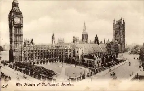 Ak City of Westminster, London, England, Häuser des Parlaments