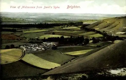 Ak Brighton East Sussex England, Midsussex von Devil's Dyke