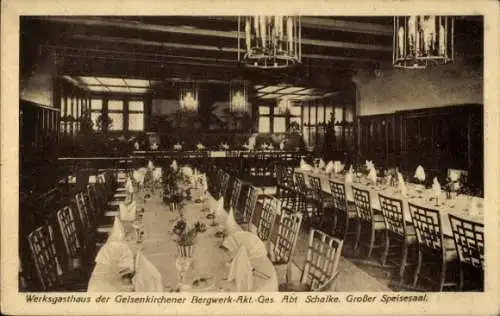 Ak Gelsenkirchen im Ruhrgebiet, Werksgasthaus Bergwerk AG, Abt. Schalke, Großer Speisesaal