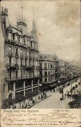 Ak Buenos Aires Argentinien, Avenida de Mayo