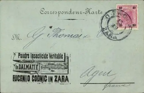 Ak Reklame, Poudre Insecticide Veritable de Dalmatie, Eugenio Codnic in Zara