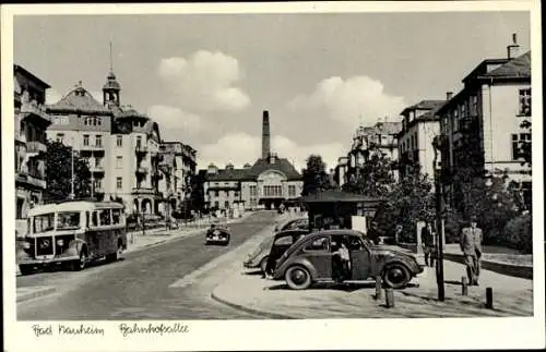 Ak Bad Nauheim Hessen, Bahnhofsallee, Bus