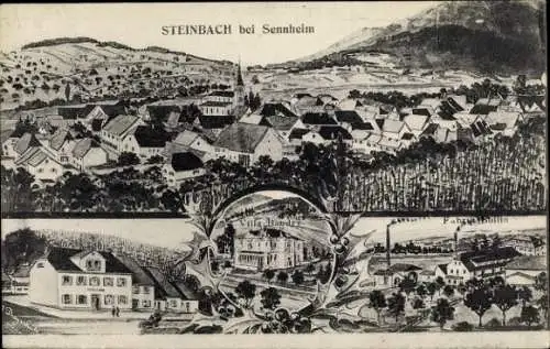 Ak Steinbach im Elsass Haut-Rhin, Panorama, Villa Bandry