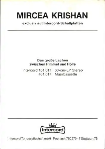 Ak Schauspieler Mircea Krishan, Portrait, Autogramm, Mikrofon