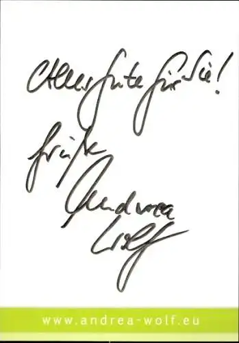 Ak Schauspielerin Andrea Wolf, Portrait, Autogramm