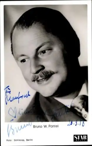 Ak Schauspieler Bruno W. Pantel, Portrait, Autogramm