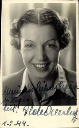 Ak Schauspielerin Ilde Overhoff, Portrait, Autogramm