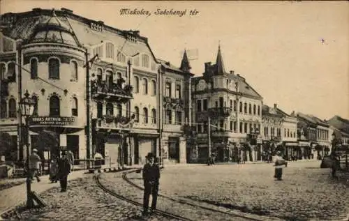 Ak Miskolc Miskolcz Mischkolz Ungarn, Straßenpartie