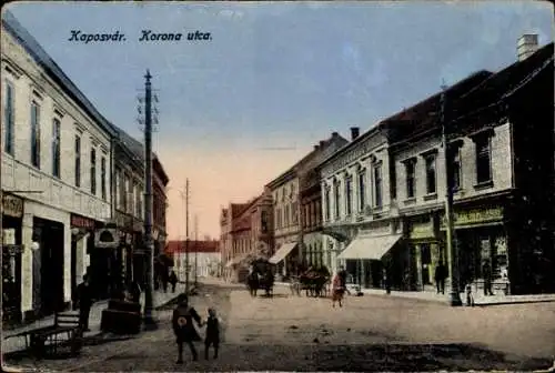 Ak Kaposvár Ungarn, Korona utca