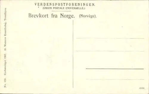 Ak Trondhjem Trondheim Norwegen, Munkegaden med Domkirken