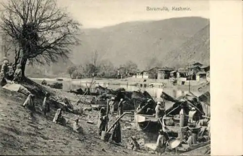 Ak Baramulla Kaschmir Indien, Partie am Wasser