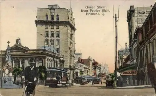 Ak Brisbane Australien, Queen Street from Petries Bight