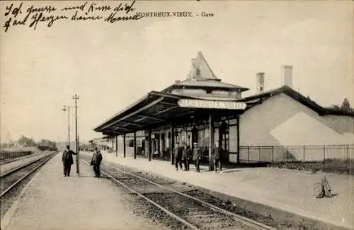 Ak Montreux Vieux Altmünsterol Elsass Haut Rhin, Bahnhof, Gleisseite