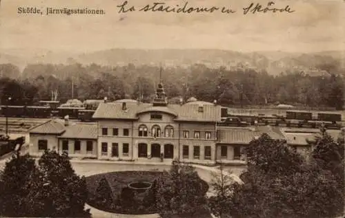 Ak Sköfde Skövde Schweden, Bahnhof