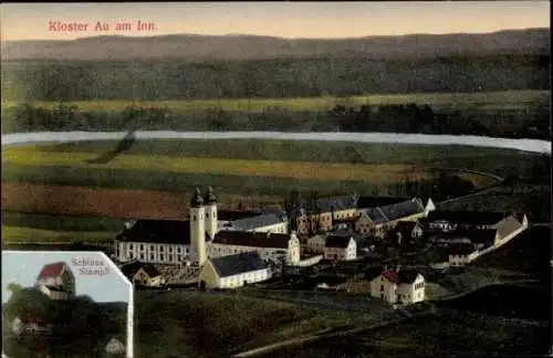 Ak Au am Inn Gars am Inn Oberbayern, Kloster Au, Schloss Stampfl