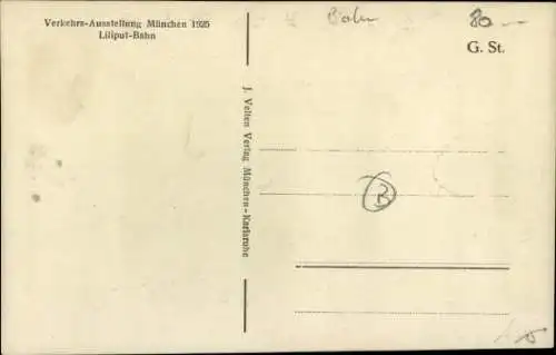 Ak München, Verkehrsausstellung 1925, Liliputbahn