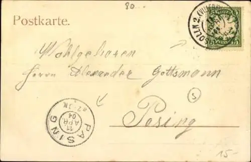 Ak Solln München, Totalansicht, Kirche