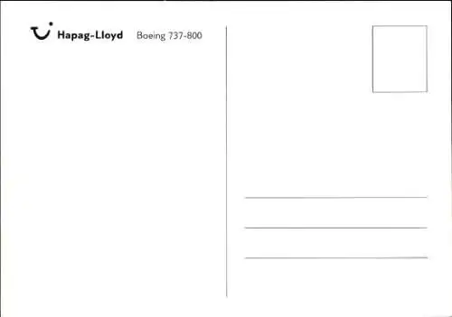 Ak Deutsches Passagierflugzeug, Hapag Lloyd, Boeing 737-800