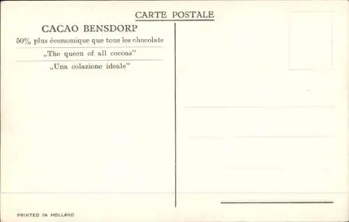 Ak Volendam Nordholland Niederlande, Volendamer Tracht, Cacao Bensdorp