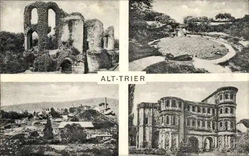 Ak Trier an der Mosel, Porta Nigra, Amphitheater, Kaisertherme