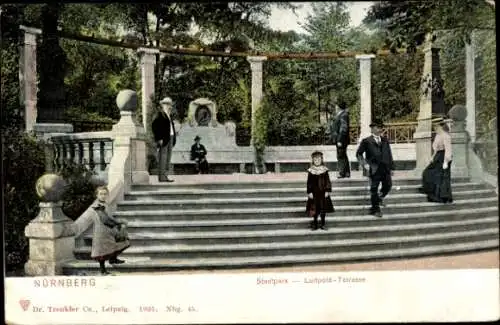 Ak Nürnberg in Mittelfranken, Stadtpark, Luitpold-Terrasse