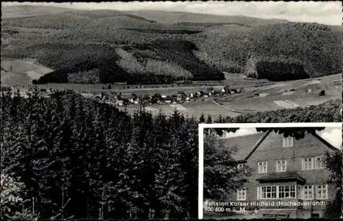 Ak Hildfeld Winterberg im Sauerland, Panorama, Pension Kaiser