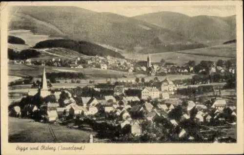 Ak Bigge Olsberg im Sauerland, Gesamtansicht Bigge und Olsberg