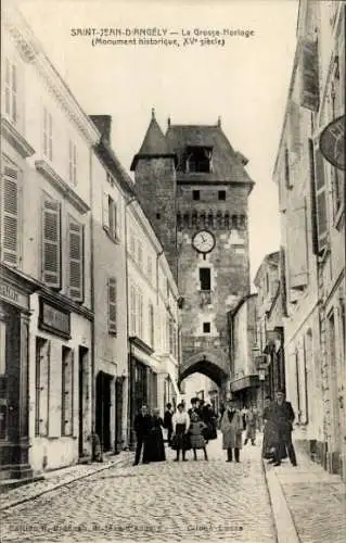 Ak Saint-Jean d'Angely, la Grosse Horloge, monument historique