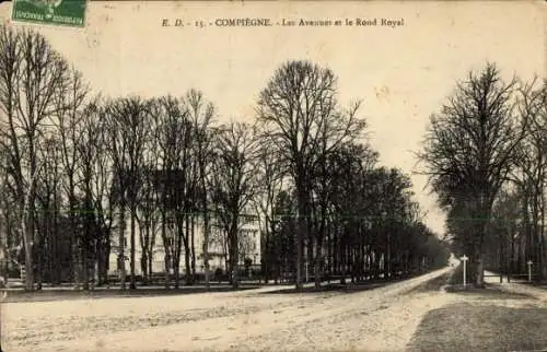 Ak Compiègne Oise, les Avenues, le Rond Royal