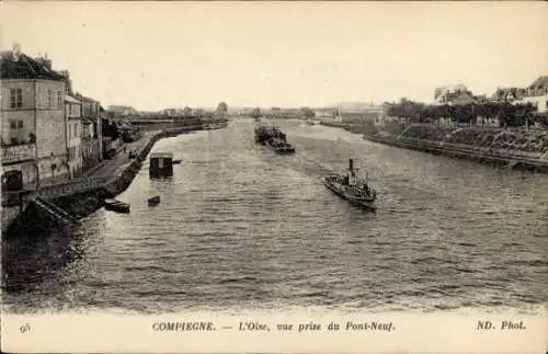 Ak Compiègne Oise, vue prise du Pont-Neuf