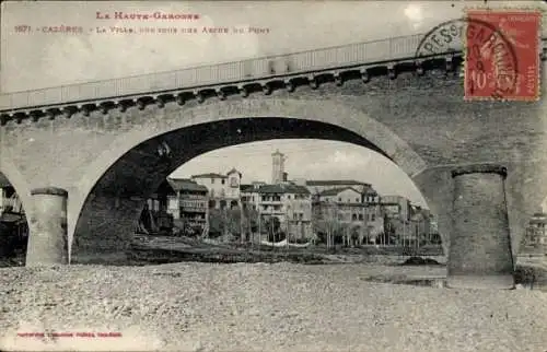 Ak Cazères sur Garonne Haute Garonne, la ville, vur sous une arche du pont